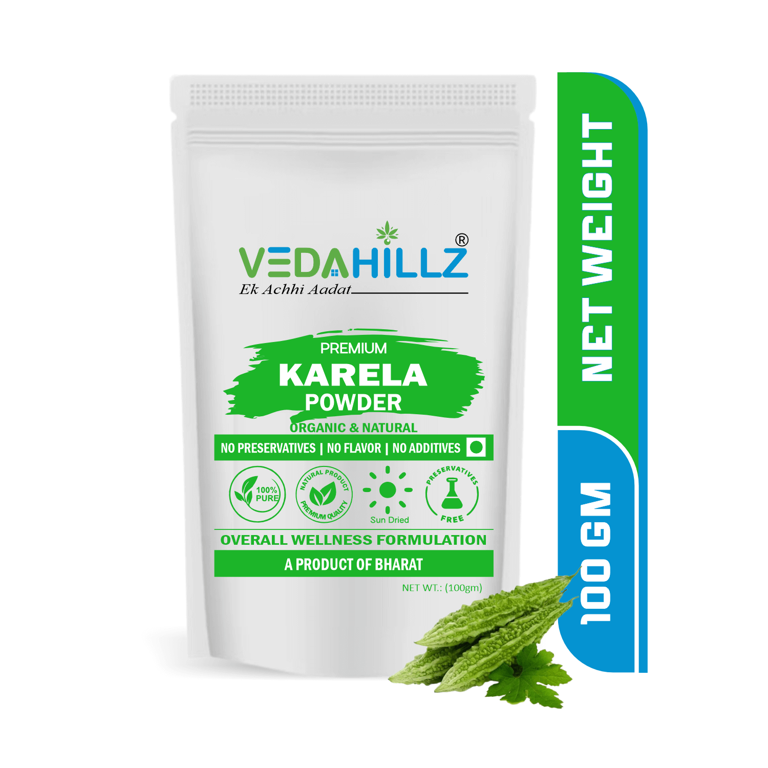 Vedahillz Premium Karela Powder Made from Sun-Dried Natural Karela Fruits